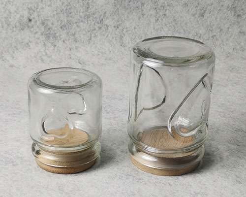 Double Heart Glass Jars