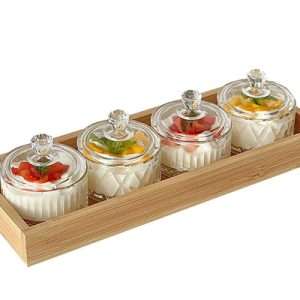 Glass Dessert Canisters With Glass Lids