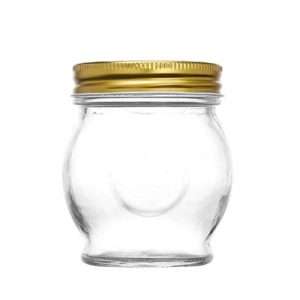 Glass Jar With Gold Lid