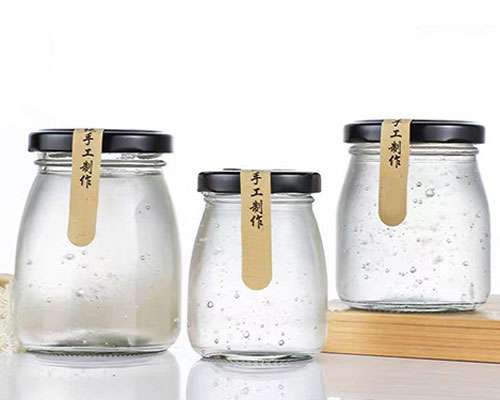 Glass Milk Jars with Label