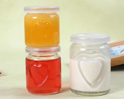 Heart Glass Honey Jars