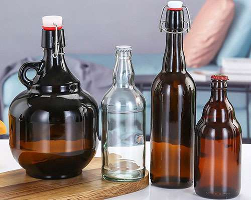 Clear Glass Beer Bottle