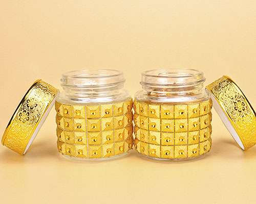 Gold Glass Jar