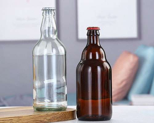 Clear Glass Beer Bottle