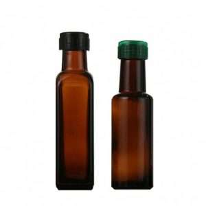 Amber Olive Oil Square Bottles