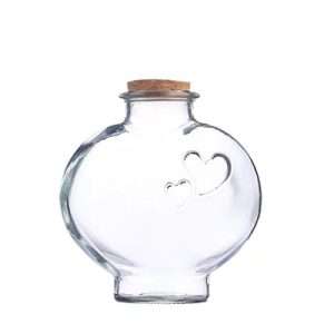 Clear Heart Shaped Glass Bottle