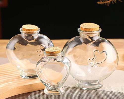 Heart Shaped Glass Bottles Wholesale