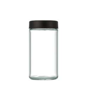 Round Glass Jar With Black Lid