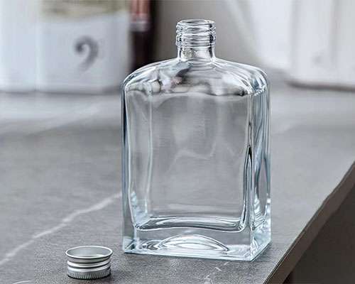 Clear Square Wine Bottle