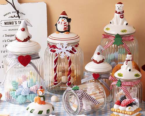 Christmas Glass Candy Jar Wholesale