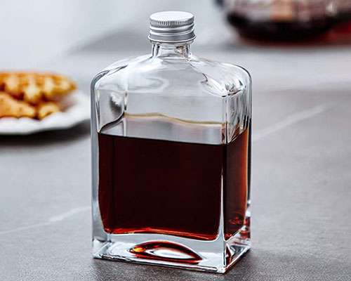 Clear Square Whiskey Bottles