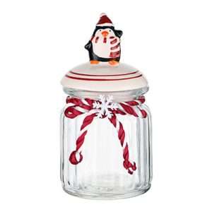 Christmas Glass Candy Jar