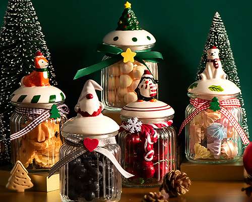 Christmas Glass Candy Jar Wholesale