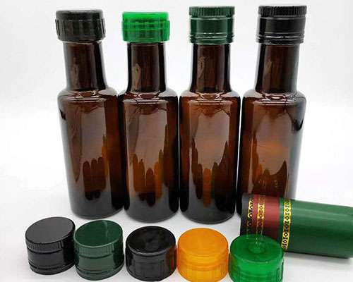 Small Dark Glass Bottles for Olive Oil