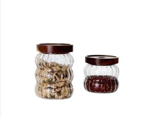 Glass Jar With Bamboo Lid