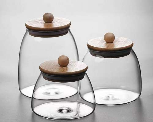 Storage Jars With Wooden Lids