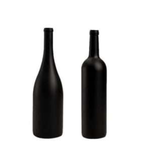 Matte Black Glass Wine Bottle