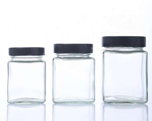 Square Glass Honey Jars