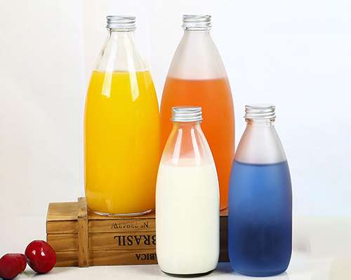 Frosted Glass Juice Bottles With Lids