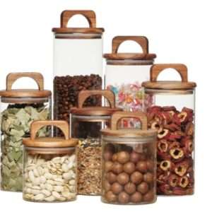 Storage Jars With Wooden Lids