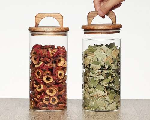 Storage Jars With Wooden Lids