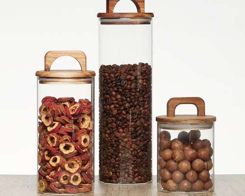 Storage Jars With Wooden Lids